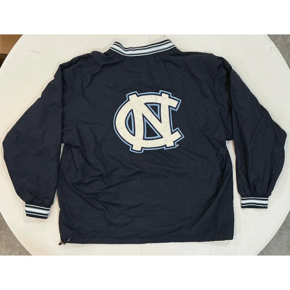 VTG Y2K North Carolina Tar Heels Windbreaker Mens XL Navy Blue Pullover UNC